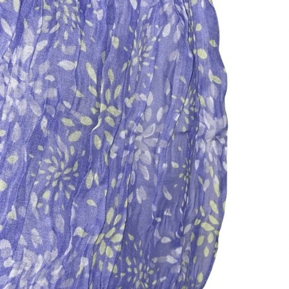 Denim & Co Beach Womens Purple Floral Firework Crinkle Scarf‎ 28x72 A263190